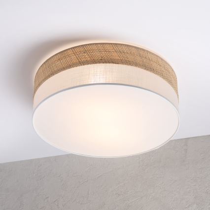 Plafondlamp SIRJA BOHO 2xE27/15W/230V Ø 45 cm beige/wit