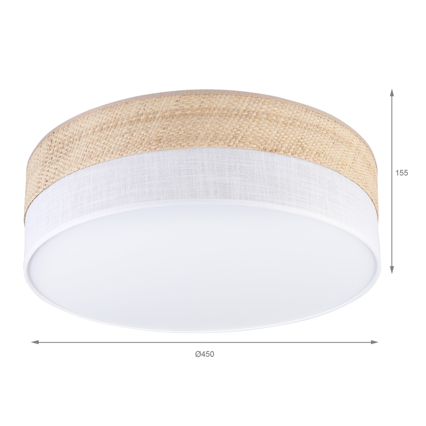 Plafondlamp SIRJA BOHO 2xE27/15W/230V Ø 45 cm beige/wit