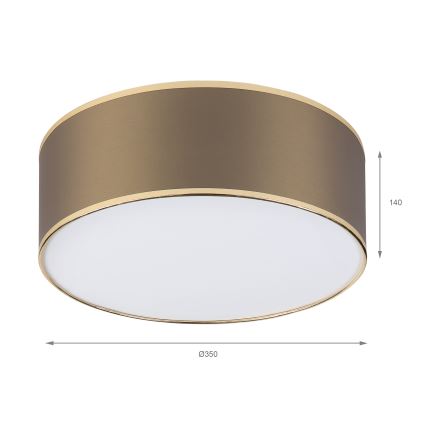 Plafondlamp SIRJA DOUBLE 2xE14/15W/230V Ø 35 cm bruin/goud