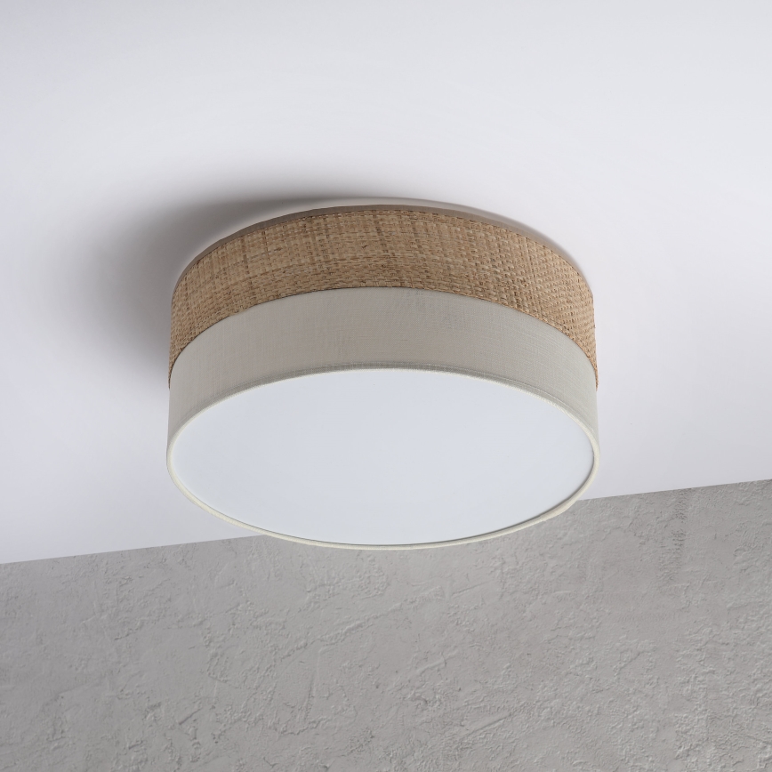 Plafondlamp SIRJA DOUBLE BOHO 2xE14/15W/230V Ø 35 cm beige/crème