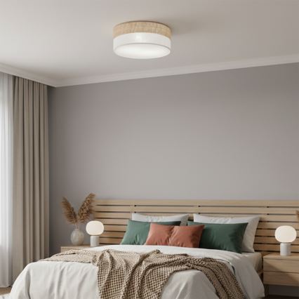 Plafondlamp SIRJA DOUBLE BOHO 2xE14/15W/230V Ø 35 cm beige/wit
