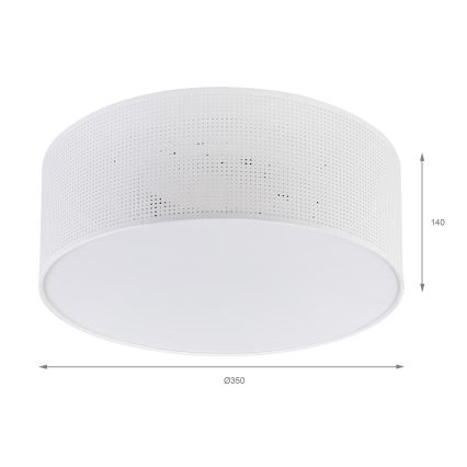 Plafondlamp SIRJA PLISADO 2xE27/15W/230V Ø 35 cm wit