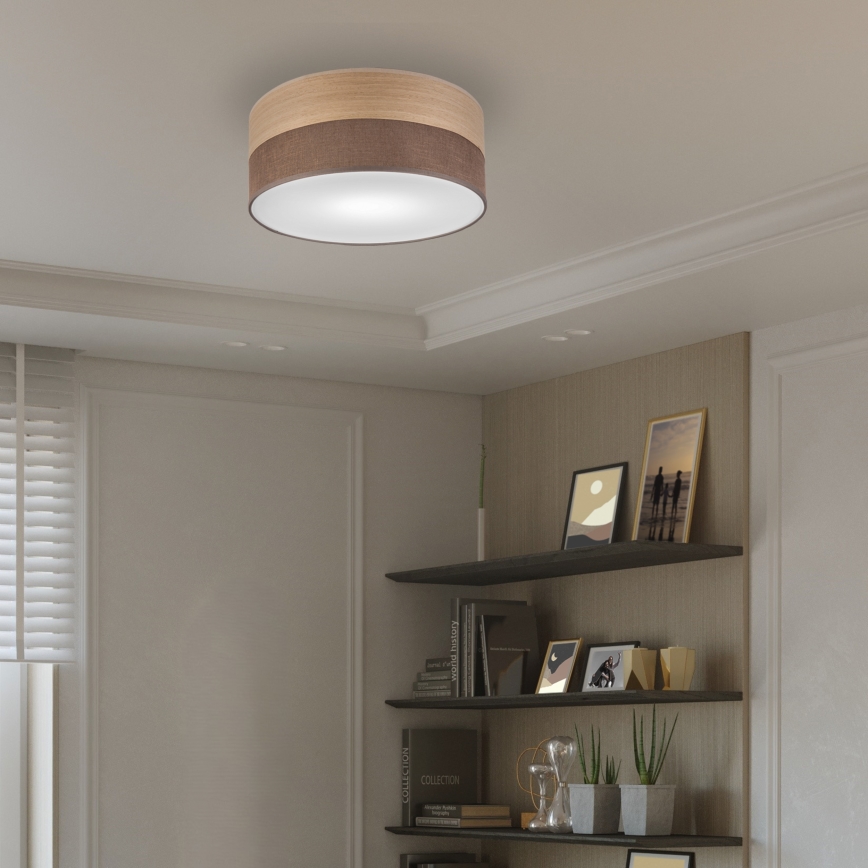 Plafondlamp SIRJA WOOD 1xE27/15W/230V diameter 35 cm bruin/eiken