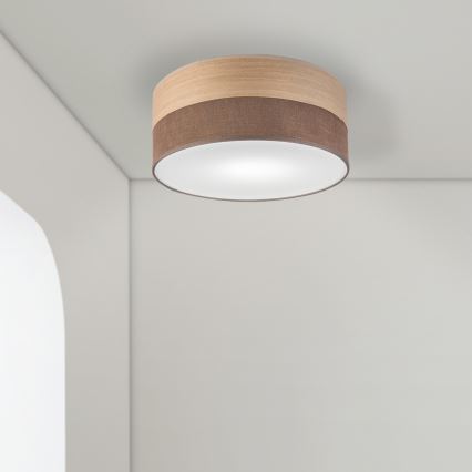 Plafondlamp SIRJA WOOD 1xE27/15W/230V diameter 35 cm bruin/eiken
