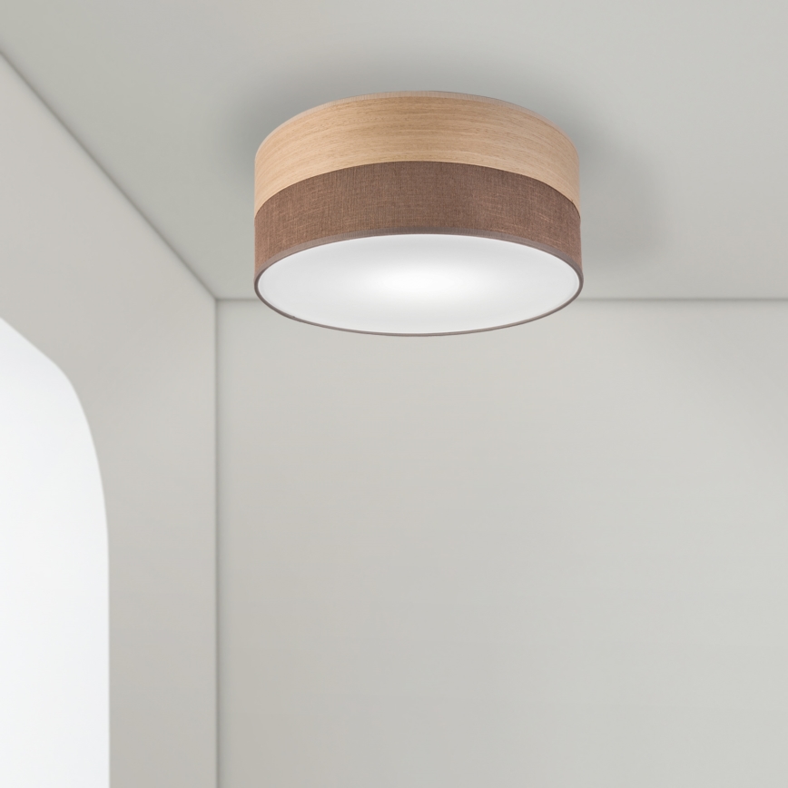 Plafondlamp SIRJA WOOD 1xE27/15W/230V diameter 35 cm bruin/eiken