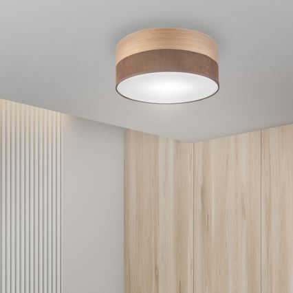 Plafondlamp SIRJA WOOD 1xE27/15W/230V diameter 35 cm bruin/eiken
