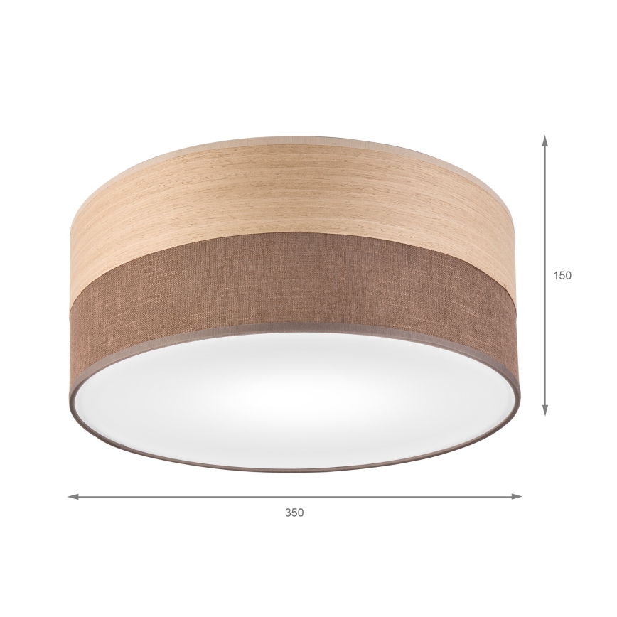 Plafondlamp SIRJA WOOD 1xE27/15W/230V diameter 35 cm bruin/eiken