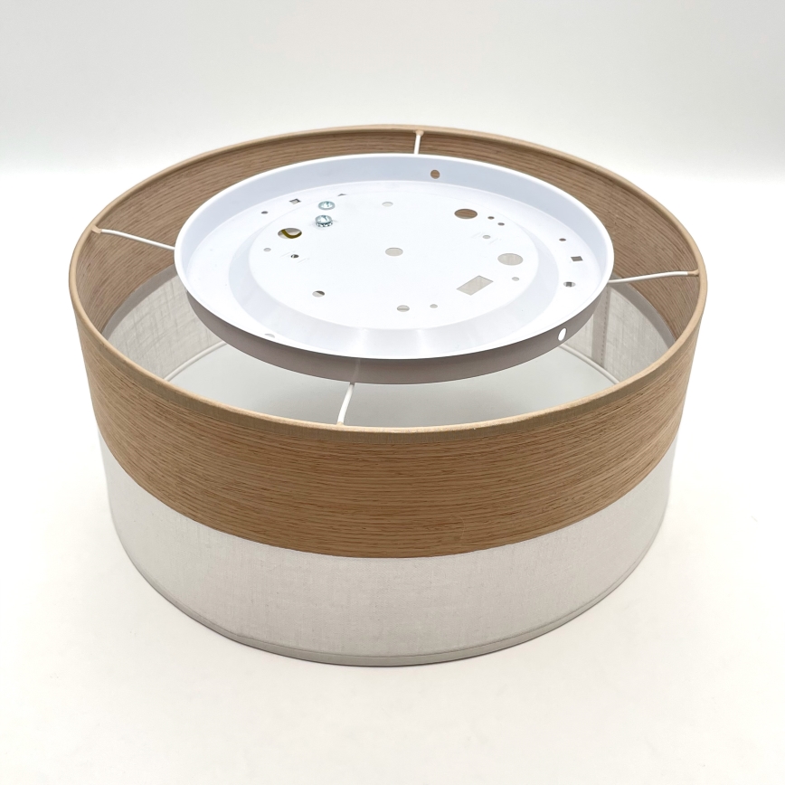 Plafondlamp SIRJA WOOD 1xE27/15W/230V diameter 35 cm wit/eiken