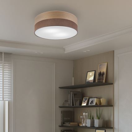 Plafondlamp SIRJA WOOD 2xE27/15W/230V diameter 45 cm bruin/eiken