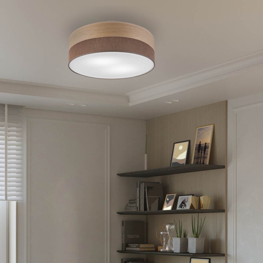 Plafondlamp SIRJA WOOD 2xE27/15W/230V diameter 45 cm bruin/eiken
