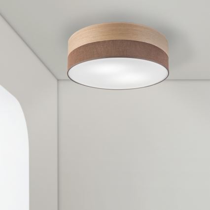 Plafondlamp SIRJA WOOD 2xE27/15W/230V diameter 45 cm bruin/eiken