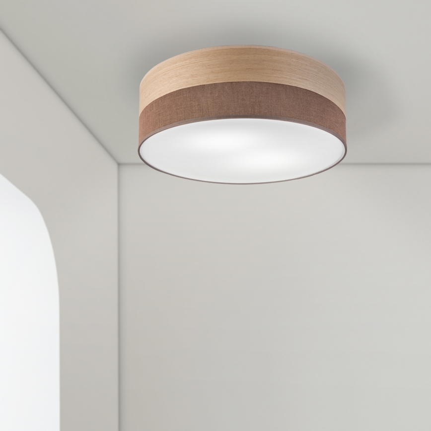 Plafondlamp SIRJA WOOD 2xE27/15W/230V diameter 45 cm bruin/eiken
