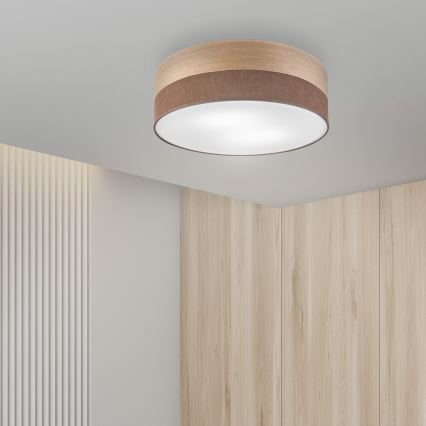 Plafondlamp SIRJA WOOD 2xE27/15W/230V diameter 45 cm bruin/eiken