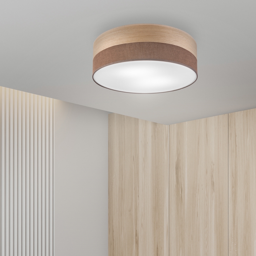 Plafondlamp SIRJA WOOD 2xE27/15W/230V diameter 45 cm bruin/eiken