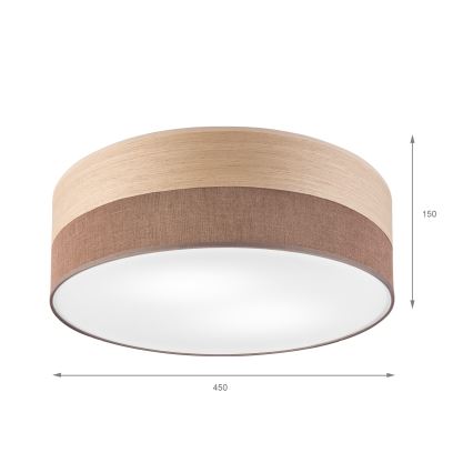 Plafondlamp SIRJA WOOD 2xE27/15W/230V diameter 45 cm bruin/eiken