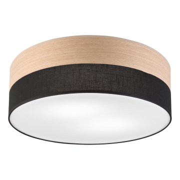 Plafondlamp SIRJA WOOD 2xE27/15W/230V diameter 45 cm zwart/eiken