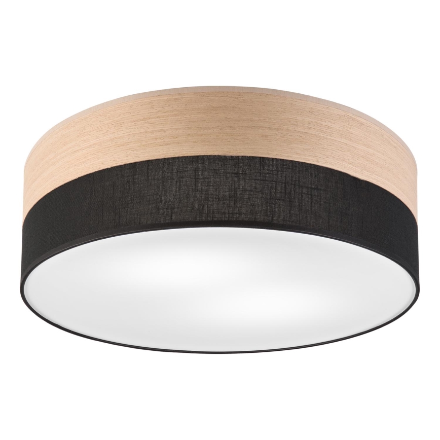 Plafondlamp SIRJA WOOD 2xE27/15W/230V diameter 45 cm zwart/eiken