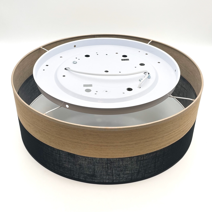 Plafondlamp SIRJA WOOD 2xE27/15W/230V diameter 45 cm zwart/eiken