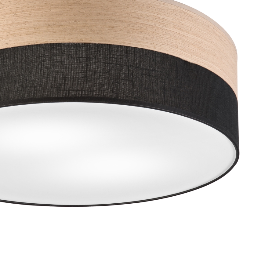 Plafondlamp SIRJA WOOD 2xE27/15W/230V diameter 45 cm zwart/eiken