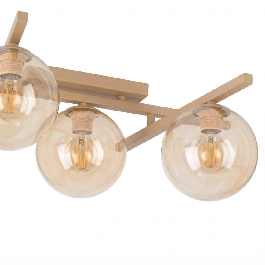 Plafondlamp SMART 5xE14/10W/230V beige/gerookt beige
