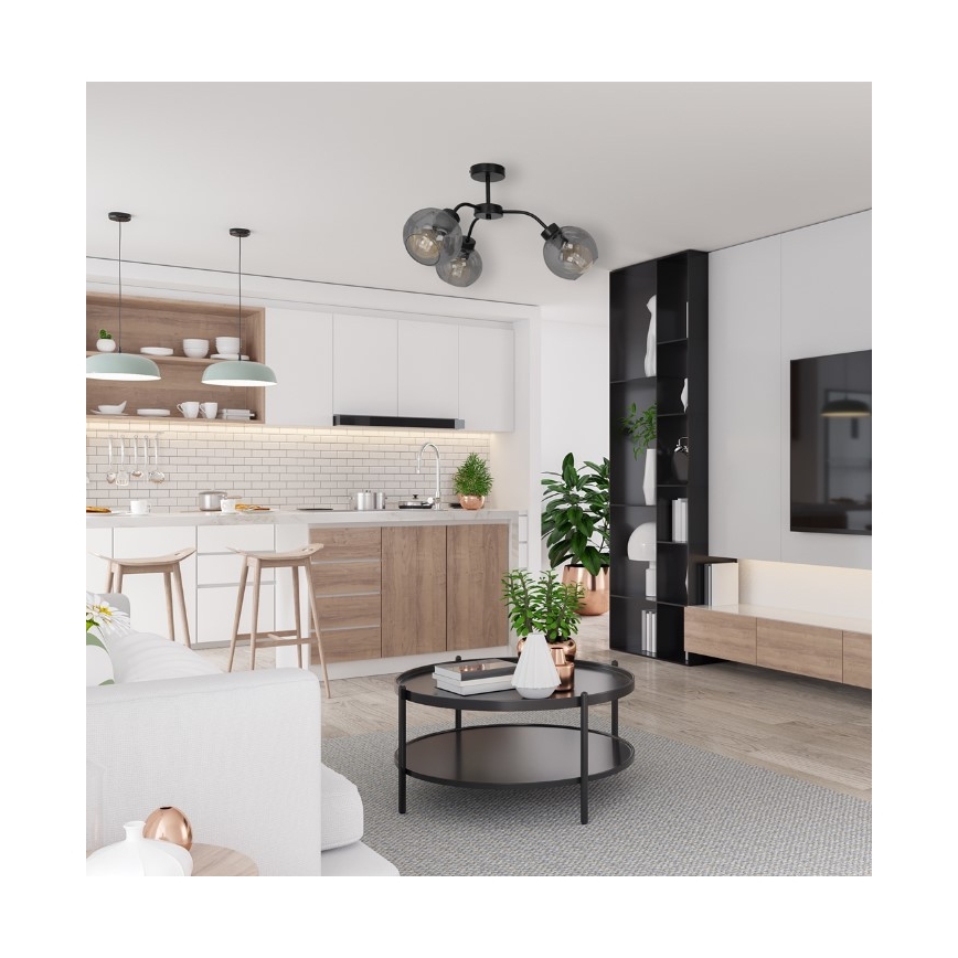 Plafondlamp SOFIA 3xE27/60W/230V zwart