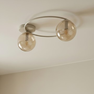 Plafondlamp SOPRA 2xE14/10W/230V beige/rookbeige