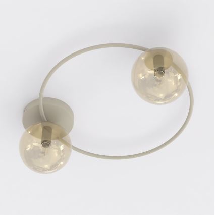 Plafondlamp SOPRA 2xE14/10W/230V beige/rookbeige