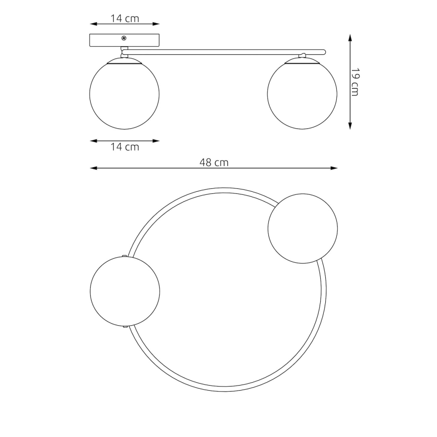 Plafondlamp SOPRA 2xE14/10W/230V beige/rookbeige