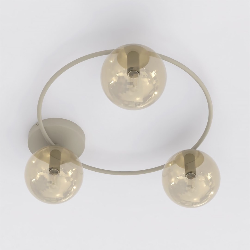 Plafondlamp SOPRA 3xE14/10W/230V beige/rookbeige