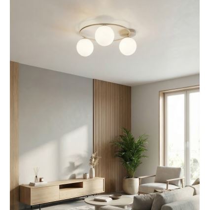 Plafondlamp SOPRA 3xE14/10W/230V beige/wit