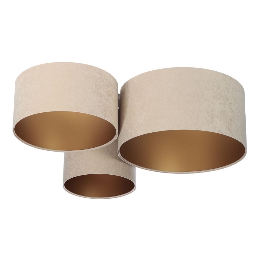 Plafondlamp SPACE 3xE27/60W/230V beige/goud