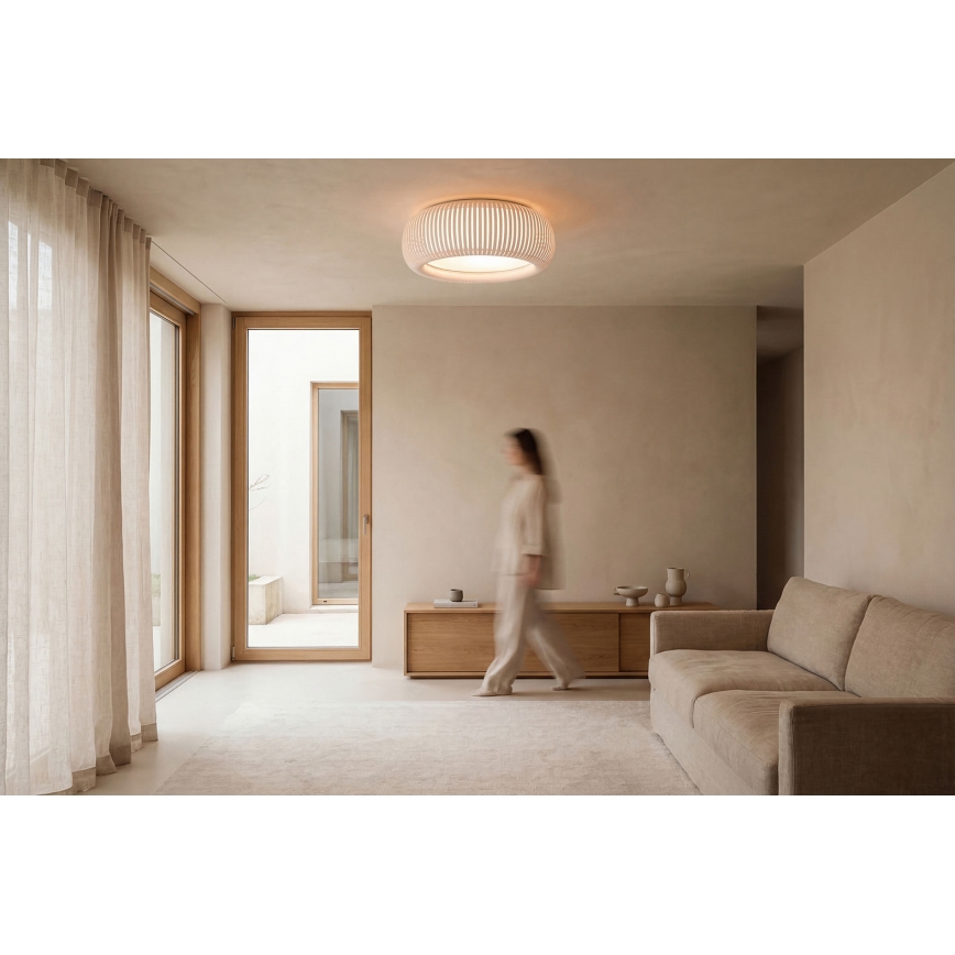 Plafondlamp STRIPES – 2x E27, 40W, 230V, Ø 55 cm, wit/roze