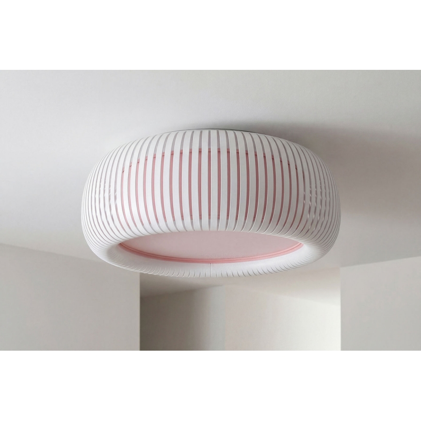 Plafondlamp STRIPES – 2x E27, 40W, 230V, Ø 55 cm, wit/roze