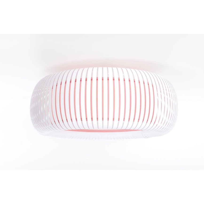 Plafondlamp STRIPES – 2x E27, 40W, 230V, Ø 55 cm, wit/roze