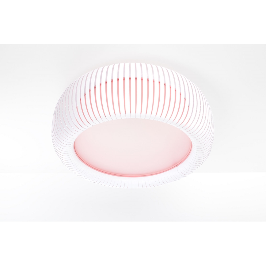 Plafondlamp STRIPES – 2x E27, 40W, 230V, Ø 55 cm, wit/roze