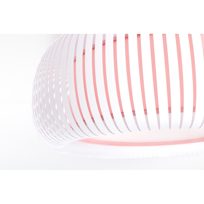 Plafondlamp STRIPES – 2x E27, 40W, 230V, Ø 55 cm, wit/roze
