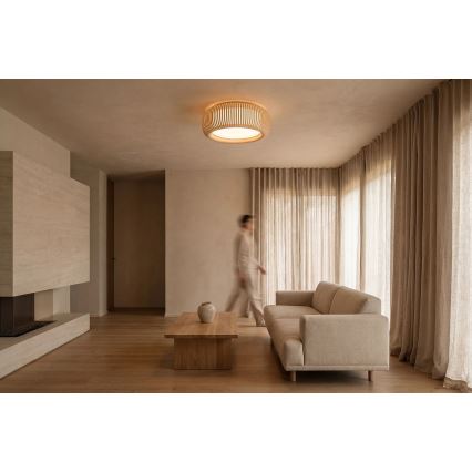 Plafondlamp STRIPES 2xE27/40W/230V Ø 55 cm crème/wit