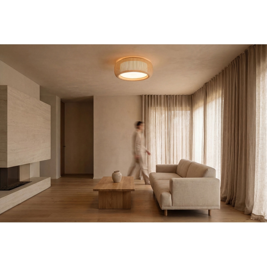 Plafondlamp STRIPES 2xE27/40W/230V Ø 55 cm crème/wit