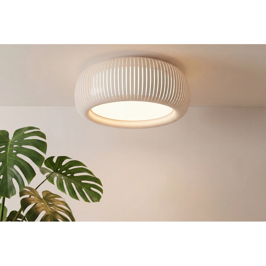 Plafondlamp STRIPES 2xE27/40W/230V Ø 55 cm crème/wit