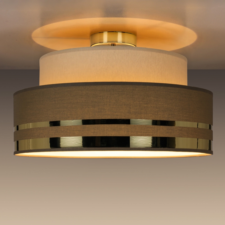 Plafondlamp TAMI 1xE27/60W/230V diameter 40 cm beige/bruin/goud