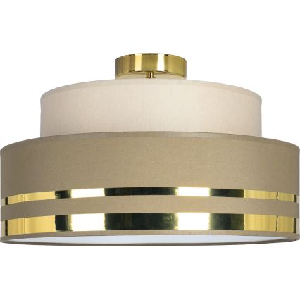 Plafondlamp TAMI 1xE27/60W/230V diameter 40 cm beige/bruin/goud