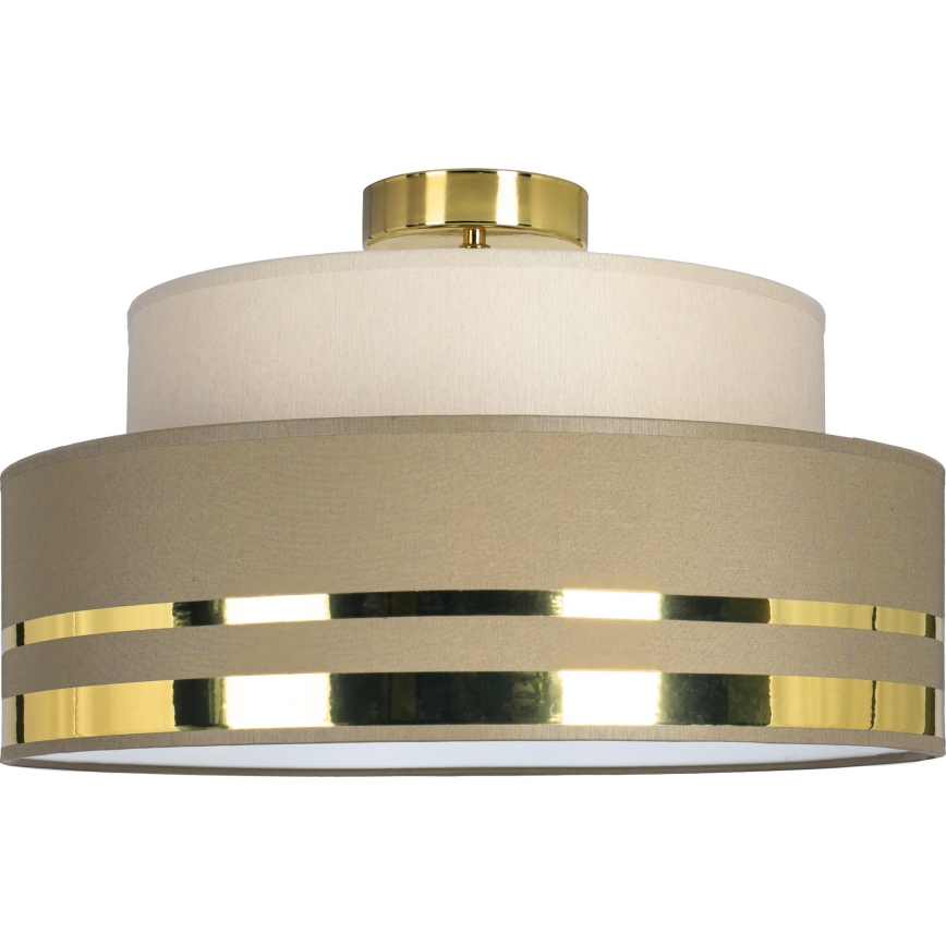 Plafondlamp TAMI 1xE27/60W/230V diameter 40 cm beige/bruin/goud