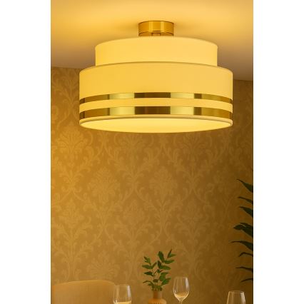 Plafondlamp TAMI 1xE27/60W/230V diameter 40 cm beige/goud