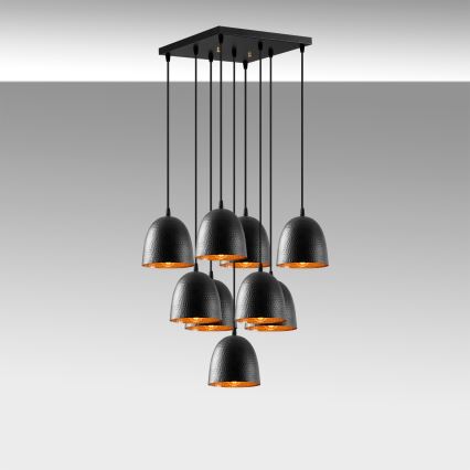 Plafondlamp TATTOO 9xE27/40W/230V zwart