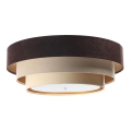 Plafondlamp TRINITI 2xE27/60W/230V bruin/beige/goudkleurig