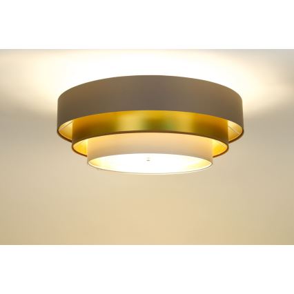 Plafondlamp TRINITI 2xE27/60W/230V bruin/goud/beige