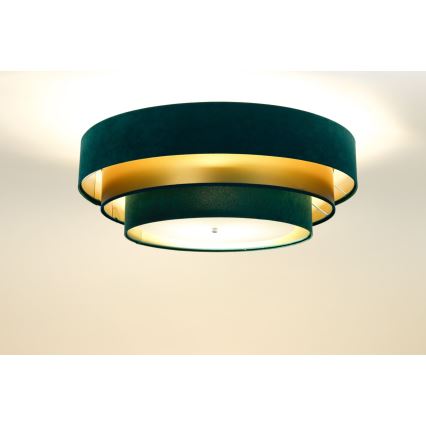 Plafondlamp TRINITI 2xE27/60W/230V groen/goud