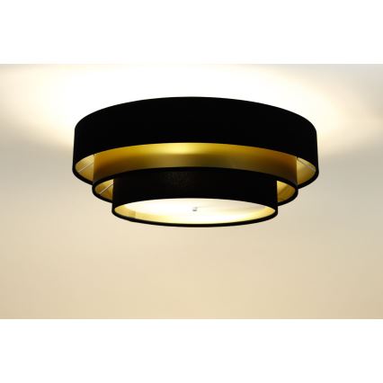 Plafondlamp TRINITI 2xE27/60W/230V zwart/goud