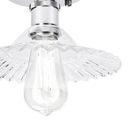 Plafondlamp TRISH 1xE27/15W/230V glanzend chroom/helder