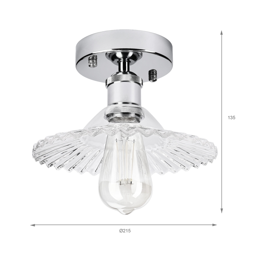 Plafondlamp TRISH 1xE27/15W/230V glanzend chroom/helder